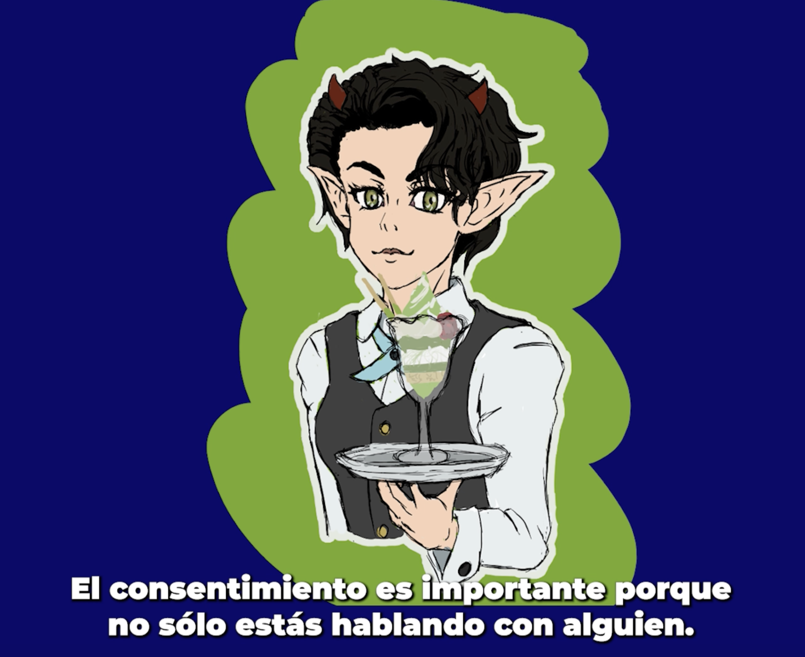 Avatar of a person with spanish writing in the captions. 